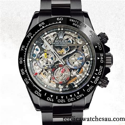 rolex chronograph daytona skeleton black|Rolex daytona price guide.